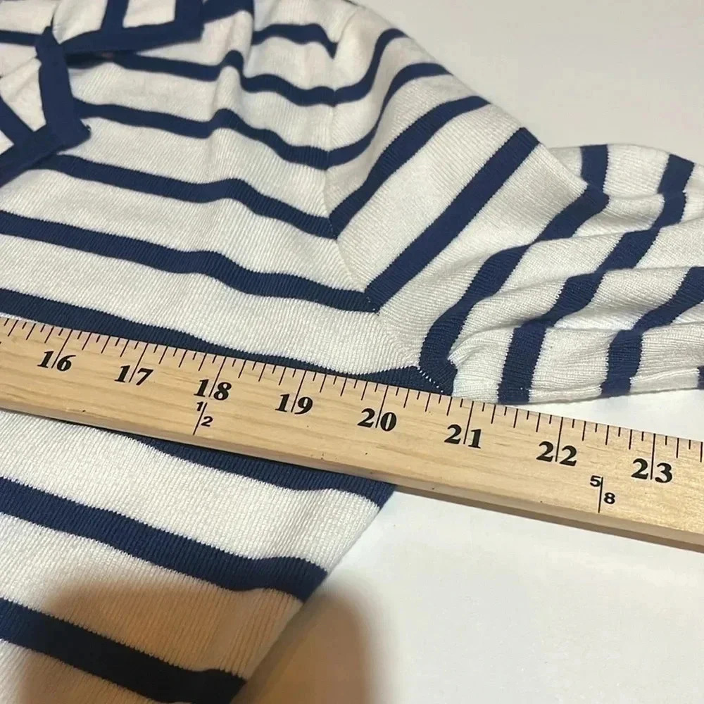 Neiman Marcus blue and white striped blazer - large - Picture 10 of 13